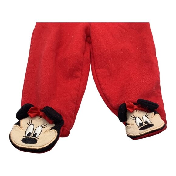 Disney Baby Minnie Mouse Red & Black Footed Sweatpants Girls 3/6M Polyester - Picture 5 of 7